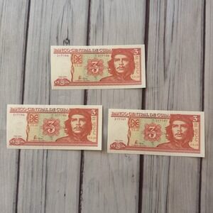 3 Consecutive Number Cuba Banknote 3 Pesos 2004 Uncirculated Che Guevara x3